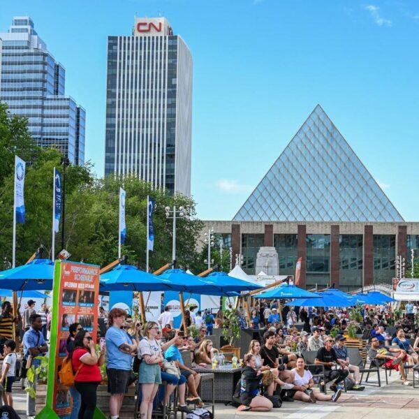 Churchill Square during a festival
